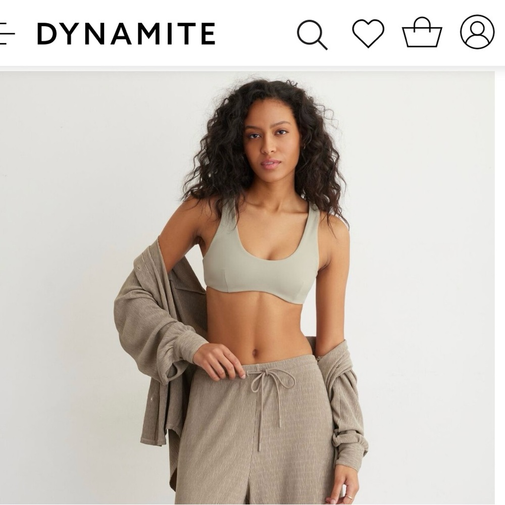 Dynamite Light Sage Scoop Neck Bralette